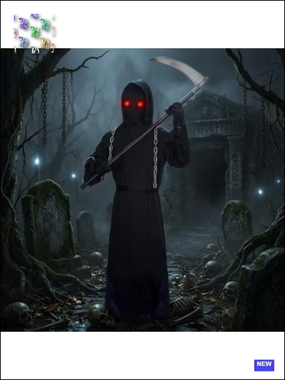 Grim Reaper Costume for Kids Scary Halloween Outfit Boys Girls